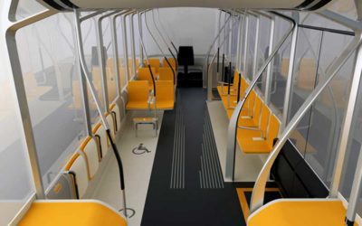 Design moderno de ônibus urbano oferece acesso para todos