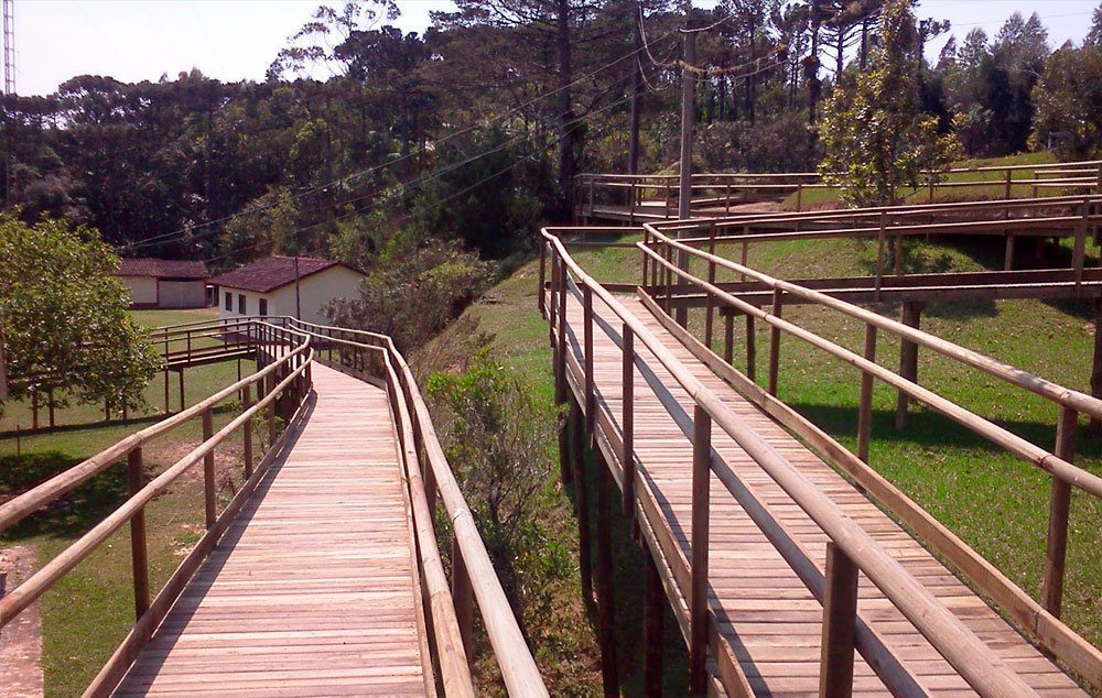 A Trilha das Bromélias tem passarelas em madeira com aproximadamente 300 metros de comprimento