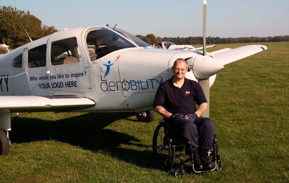 Aerobility is a registered charity founded in 1993 offering disabled people, without exception, the opportunity to fly an aeroplane.