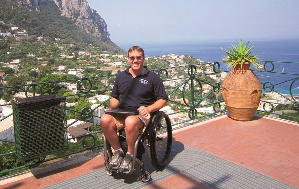 John Sage, president of Accessible Travel Solutions, in Capri, Italy.