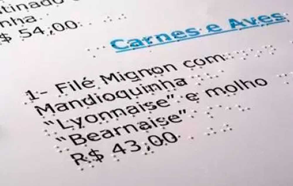 PROCON cobra cardápio em braille nos restaurantes