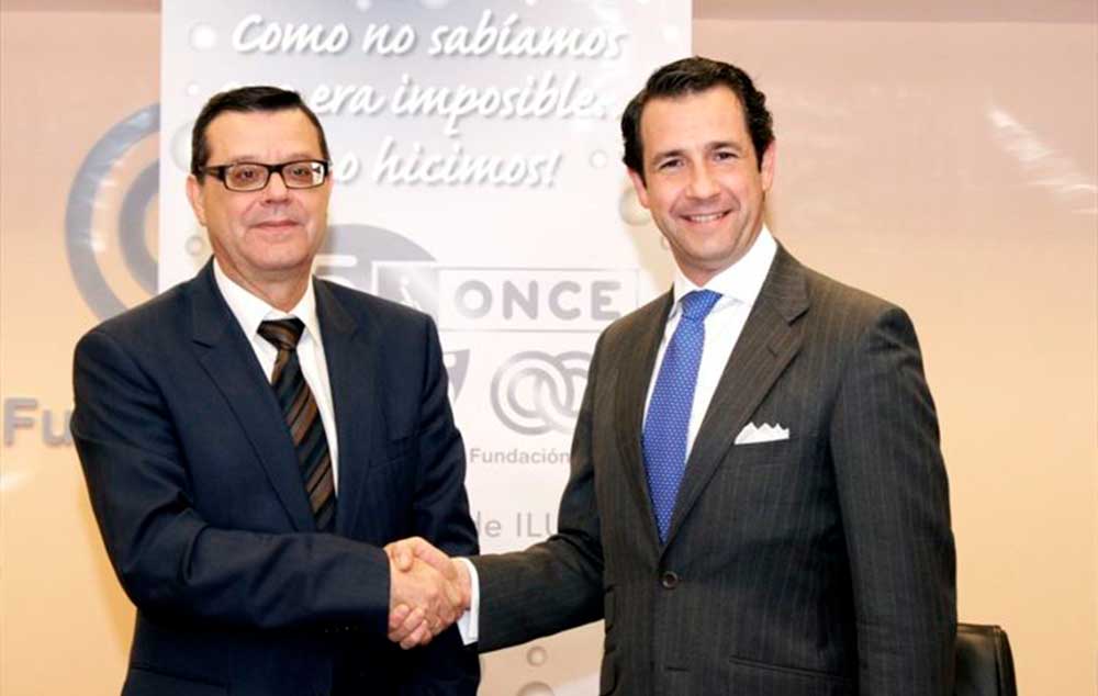 Director general de Fundación ONCE, José Luis Martínez Donoso y el presidente de Segittur, Antonio López de Ávila