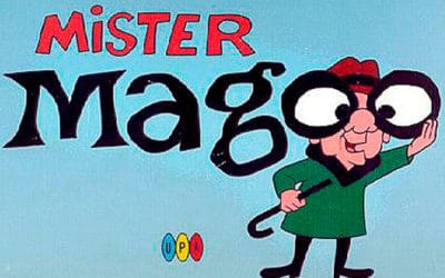 Mister Magoo, velhinho e quase cego, um desenho animado de sucesso