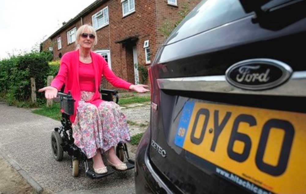 NO WAY PAST: Andrea Elcombe is frustrated with drivers blocking footpaths with their cars