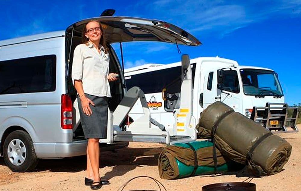 Fiona Bosch from Outback tour services with their new wheelchair accessible mini bus to cater for people with disabilities