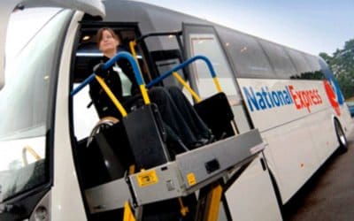 More than a third of stops used by National Express cannot accommodate wheelchair users, despite fleet being able to carry them