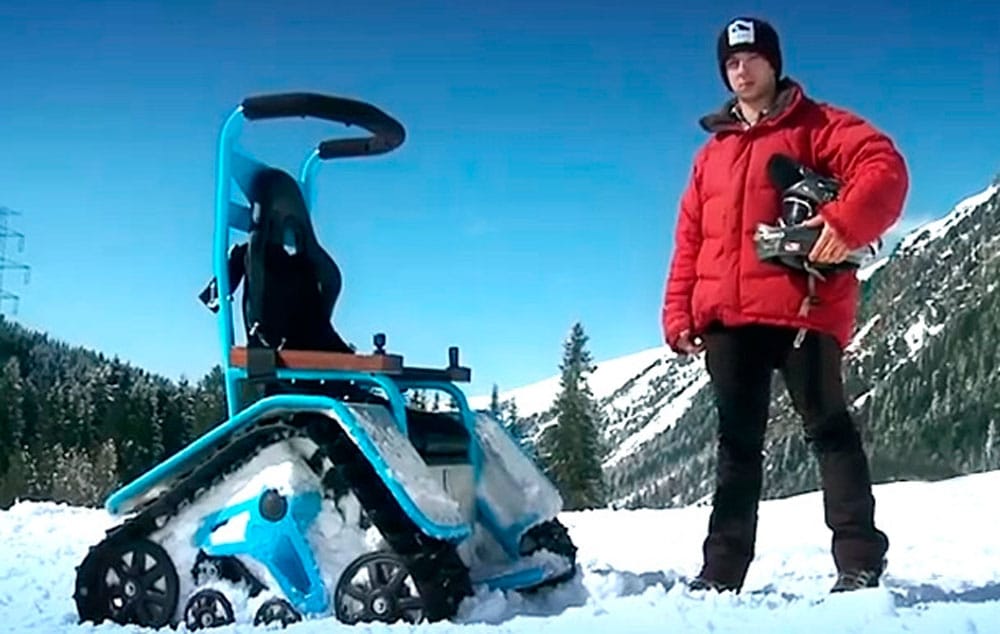 This isn't your grandmother's wheelchair. For one thing, it has tank-like treads and a roll bar. For another, it can hit a top speed of 22 mph.