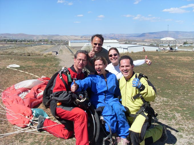 Annabel Sclippa completes her tandem skydive with Red Rock Skydiving