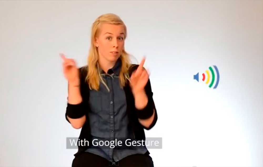 Google Gesture analisa a atividade muscular e posição da mão e do antebraço e traduz em um aplicativo do smartphone em fala e em tempo real.