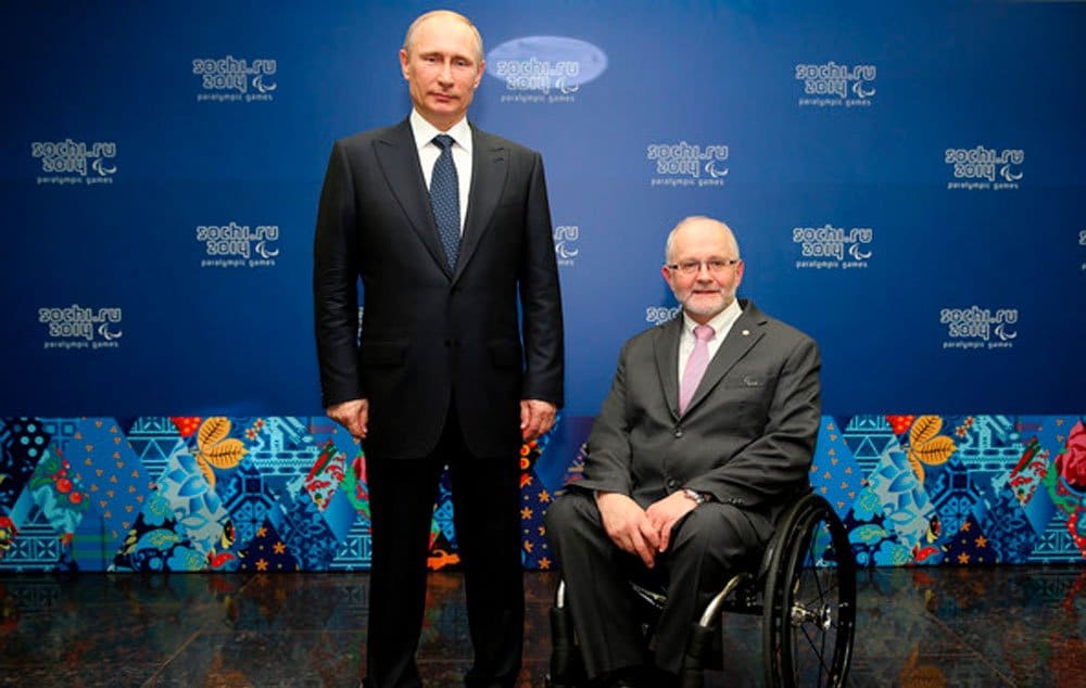 Russian President Vladimir Putin, left, and International Paralympic Committee President Philip Craven