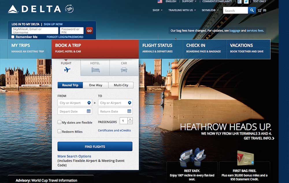 O site da Delta Airlines será atualizado com recursos de acessibilidade para pessoas com deficiência visual