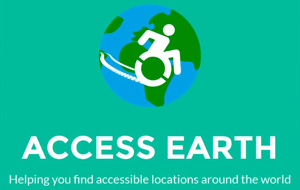 Access Earth. Ajudando você a encontrar locais acessíveis ao redor do mundo.