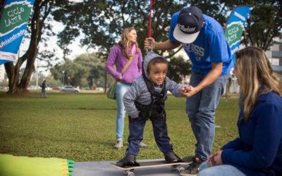 Skate adaptado para crianças com deficiência é incluído no Ciclolazer