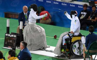 Esgrima em Cadeira de Rodas. Paralimpíadas Rio 2016.