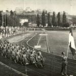 Foto da cerimônia de abertura dos Jogos Paralímpicos de Roma 1960