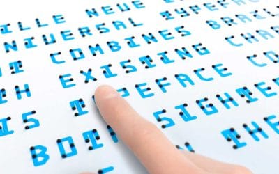 Braille para todos. Pontos em relevo e reconhecimento visual em uma única escrita.