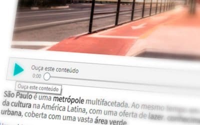 Acessibilidade no site do Visite São Paulo. Recursos para deficientes visuais e auditivos.